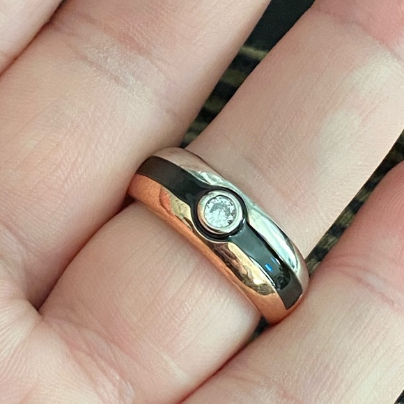 New Special Silver Rose Gold Round CZ Beauty Ring - Picture 9 of 9